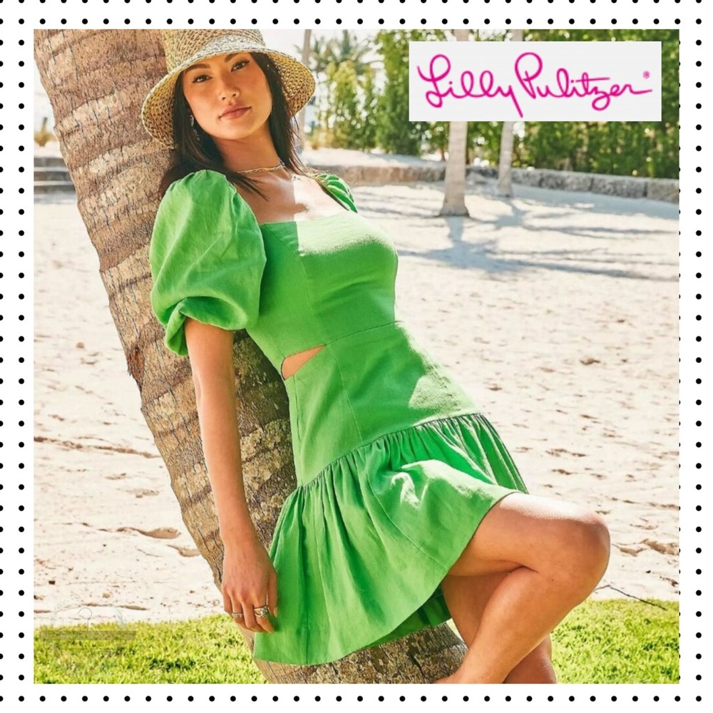 NWT Lilly Pulitzer - Kylanne Elbow Sleeve Linen Dress 8